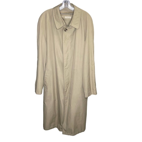 Vtg Brooks Brothers Full Length Trench Wool Coat Removable Liner USA Men Size 44